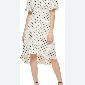 Eliza J Polka Dot Midi Dress
